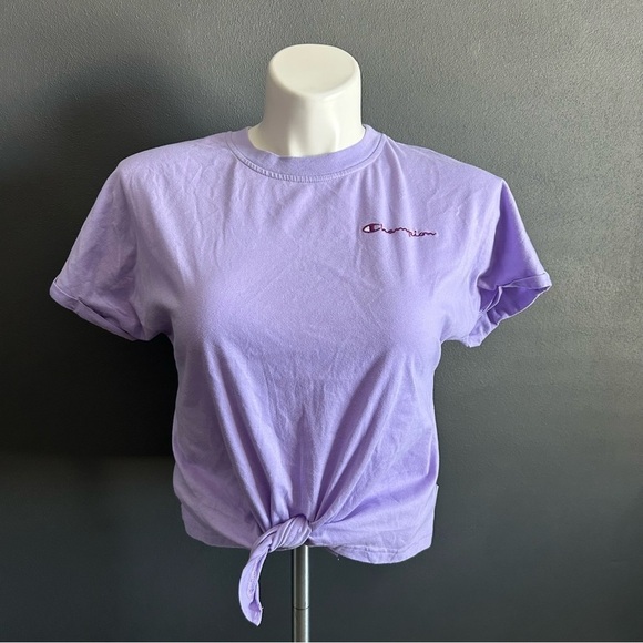Champion Tops - Champion Women's Purple Tie Front Top M